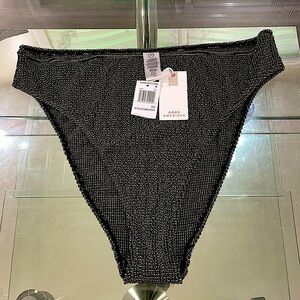 NWT Good American 5/6 metallic stretchy swim bottoms black n gold fleck